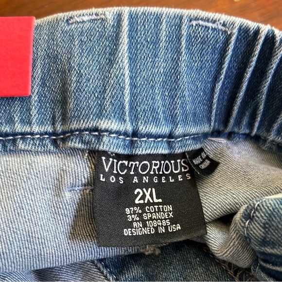 NWT victorious Los Angeles blue jeans size 2XL drawstring 5 pocket front/back - Picture 10 of 10